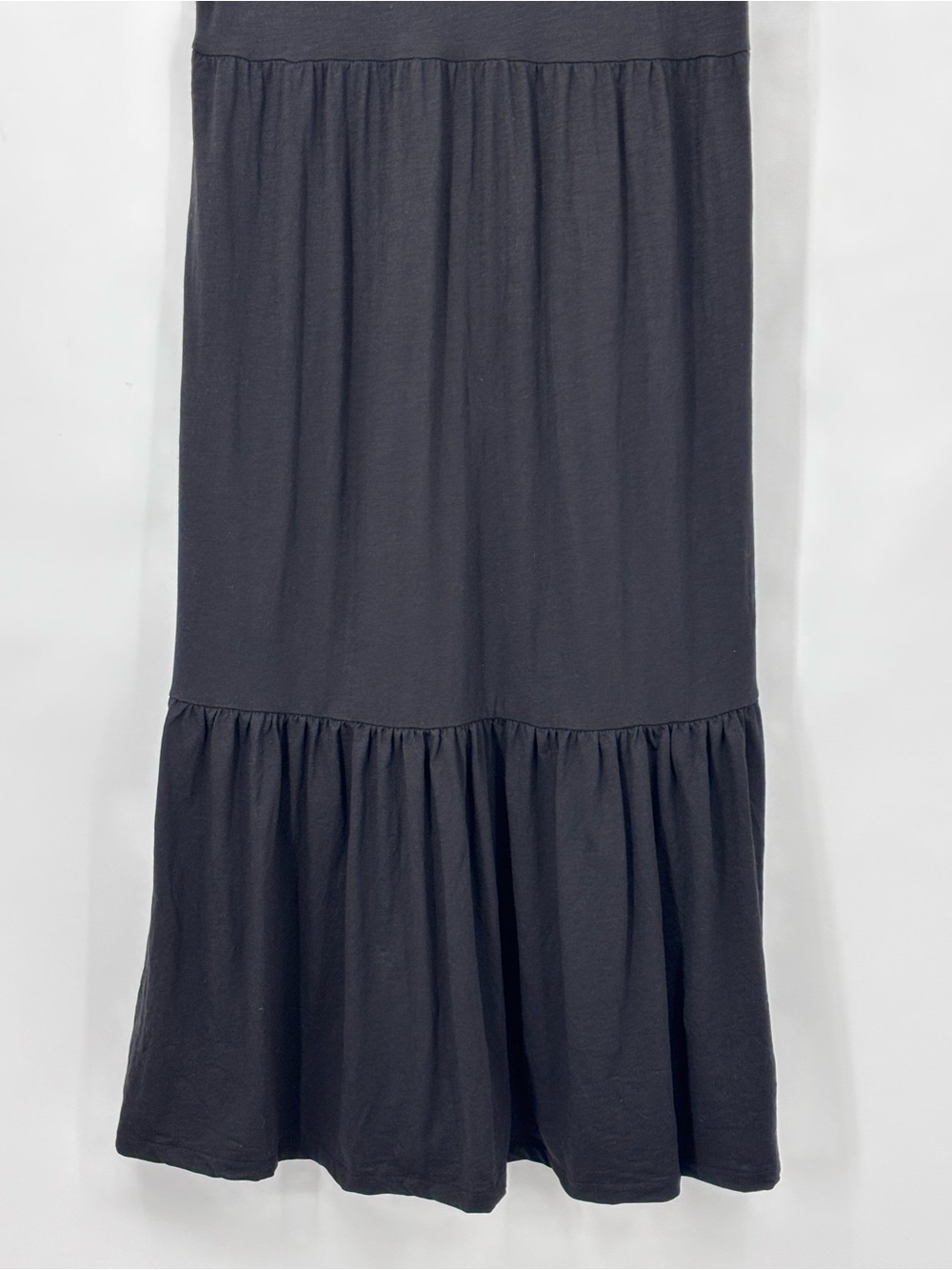 Boden Emma Black Tiered Midi / Maxi jersey knit dress pullover size 10 R stretch - Picture 6 of 9
